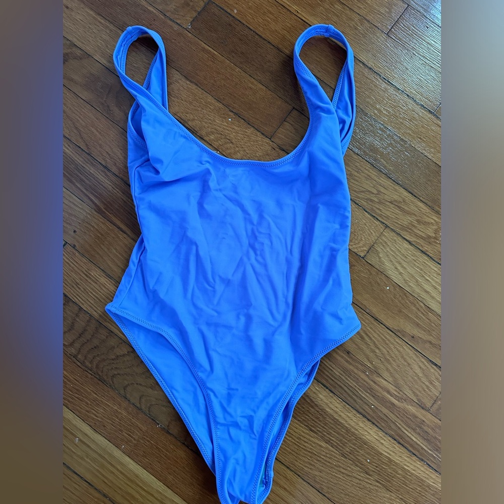 NWT White Fox Boutique St Tropez One Piece Swimsuit M Purple Low Back